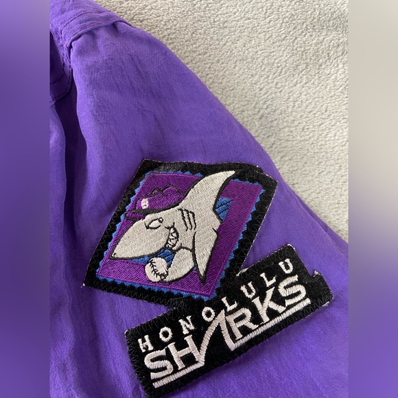 Vintage Honolulu Sharks Starter Hawaii 90s Winter Baseball Snap Jacket Mens XL - Picture 3 of 16